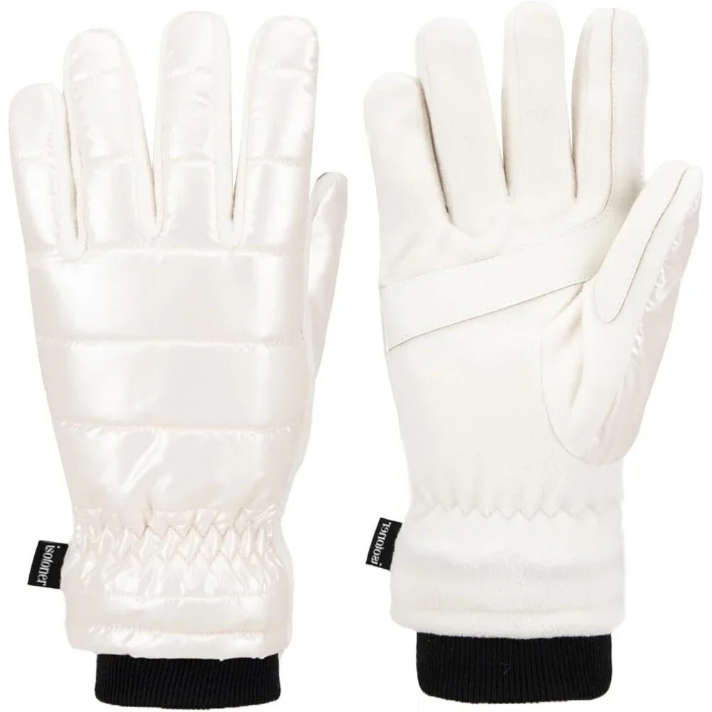 Women's Ivory Water Repellent Sleekheat Gloves Touchscreen Iridescent Flip